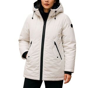 NWT * NOIZE Insulated Hooded Parka Jacket in Winter White